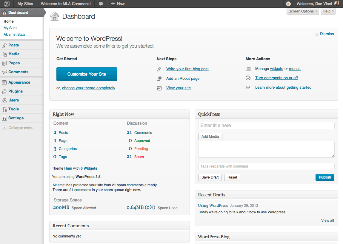 Understanding the Dashboard